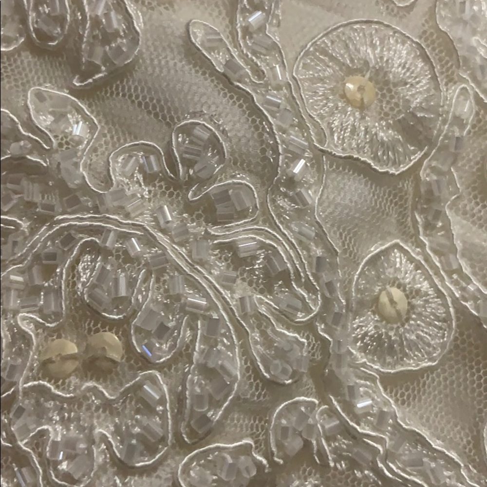 NWT Carmen Marc Valvo Ivory Beaded Dress 14 - Picture 4 of 8